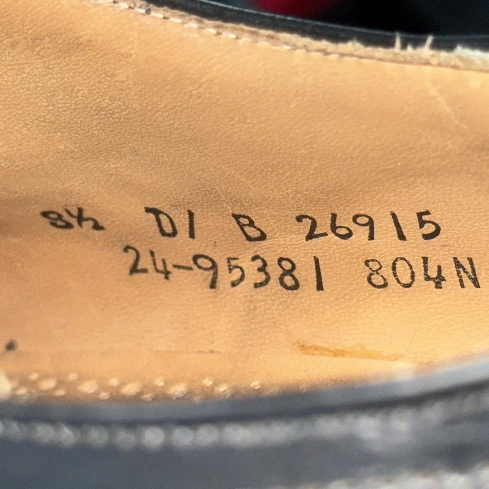 Johnston & Murphy Black Bradford Cap Toe Leather Men's Dress Shoes Sz‎ 8 1/2